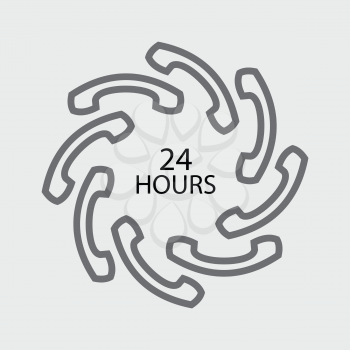 24 hours handset icon