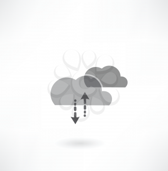 Cloud computing business concept background with creative cloud and arrows art