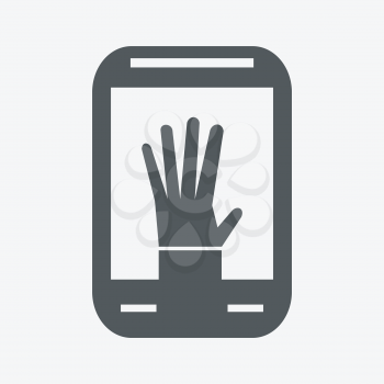 Smartphone with hand icon