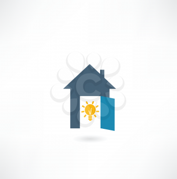 house with a light bulb icon