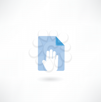 document and hand icon