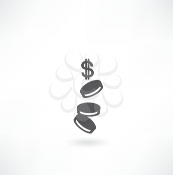 coin icon with dollars