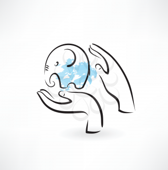 caring for elephant hands icon