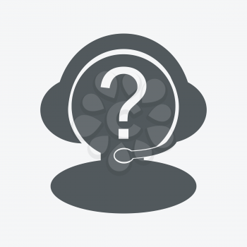 technical support man with headphones and a microphone icon