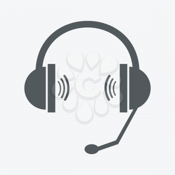 Classic headphones with microphone. Vector eps10 illustration