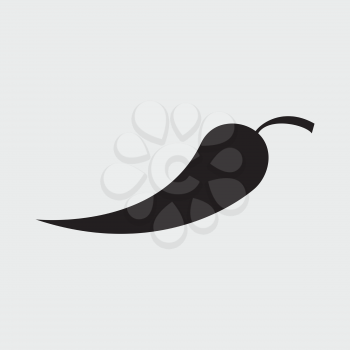 chilli pepper icon - black vector illustration