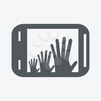 Smartphone with hands icon