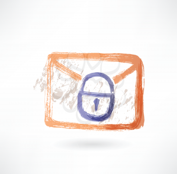 Closed mail grunge icon