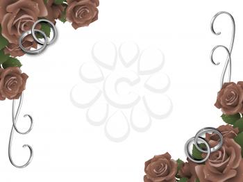 Royalty Free Clipart Image of a Wedding Roses