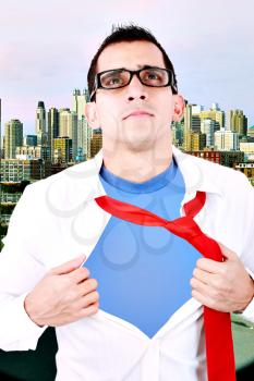 Stylized superhero businessman