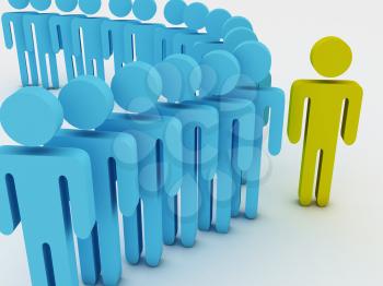 Large group. 3d group of people illustration 