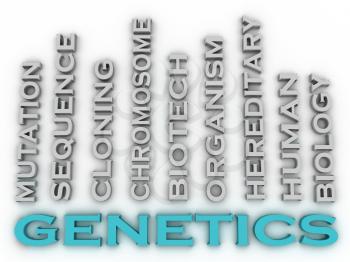 3d image Genetics  issues concept word cloud background