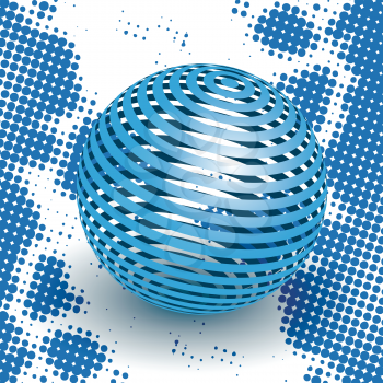 Royalty Free Clipart Image of an Abstract Blue Ball