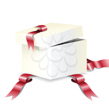 Royalty Free Clipart Image of a Box With Ribbons