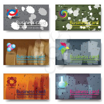 Royalty Free Clipart Image of Six Business Cards
