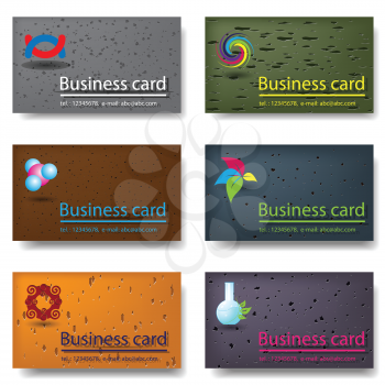 Royalty Free Clipart Image of Six Business Cards