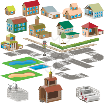 Royalty Free Clipart Image of a Set of City Icons