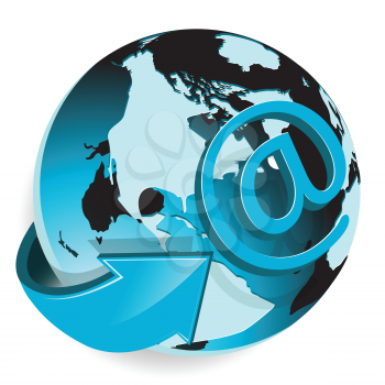 Royalty Free Clipart Image of a Global Email Concept