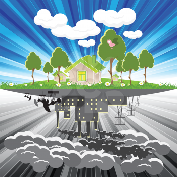 Royalty Free Clipart Image of a Pollution Illustration