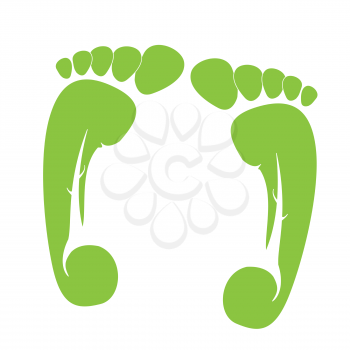 Royalty Free Clipart Image of Green Footprints