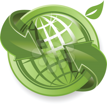 Royalty Free Clipart Image of a Green Globe