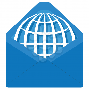 Royalty Free Clipart Image of a Globe in an Envelope