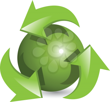 Royalty Free Clipart Image of a Green Ball