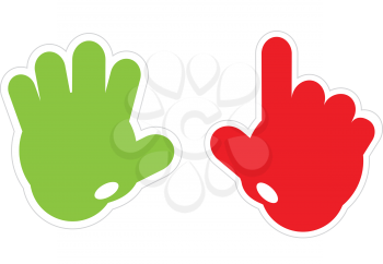 Royalty Free Clipart Image of Two Hands