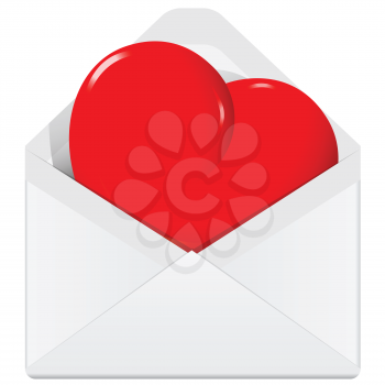 Royalty Free Clipart Image of a Heart in an Envelope