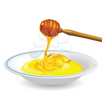 Royalty Free Clipart Image of a Bowl of Honey