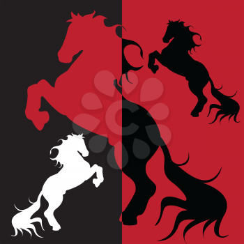 Royalty Free Clipart Image of Horses