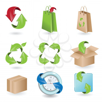 Royalty Free Clipart Image of Recycling Icons