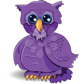 Royalty Free Clipart Image of a Purple Owl