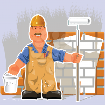 Royalty Free Clipart Image of a Painter