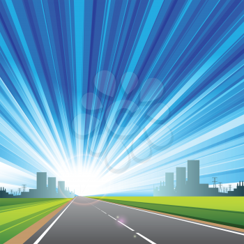 Royalty Free Clipart Image of a Highway