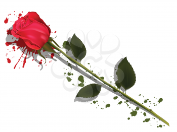 Royalty Free Clipart Image of a Rose and Spray Paint