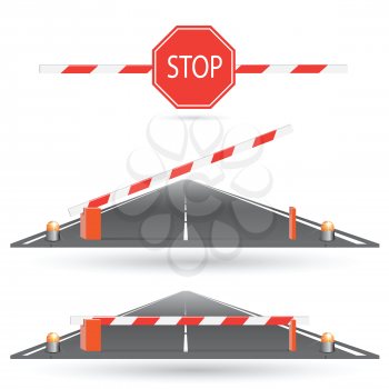 Royalty Free Clipart Image of Road Barriers