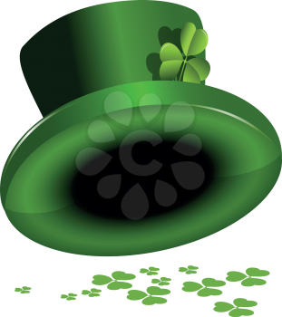 illustration green St. Patrick's Day hat with clover