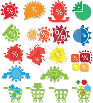 Royalty Free Clipart Image of a Set of Icons for Online Shopping