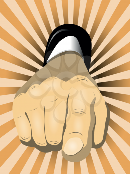 Royalty Free Clipart Image of a Pointing Finger