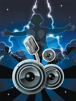 Royalty Free Clipart Image of a DJ Background