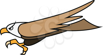 Stock Illustration Flying Bird of Prey on a White Background
