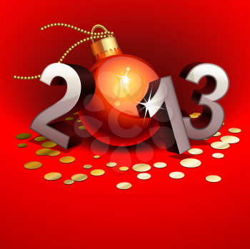 Royalty Free Clipart Image of 2013 and Ornament 