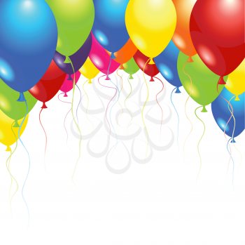 Royalty Free Clipart Image of Floating Balloons