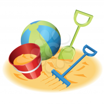 Royalty Free Clipart Image of Beach Toys