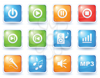 Royalty Free Clipart Image of Audio Buttons