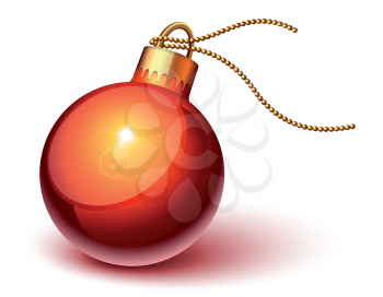 Royalty Free Clipart Image of a Shiny Red Ornament