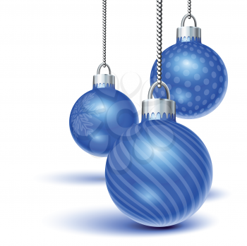 Royalty Free Clipart Image of Blue Christmas Balls