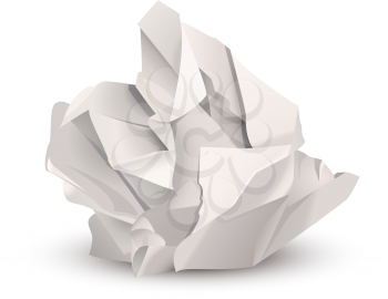 Royalty Free Clipart Image of a Crumpled Ball of Paper