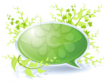 Royalty Free Clipart Image of a Floral Theme Speech Bubble
